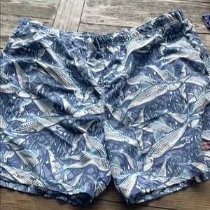 Vineyard Vines Blue Fish Print Swim Trunks